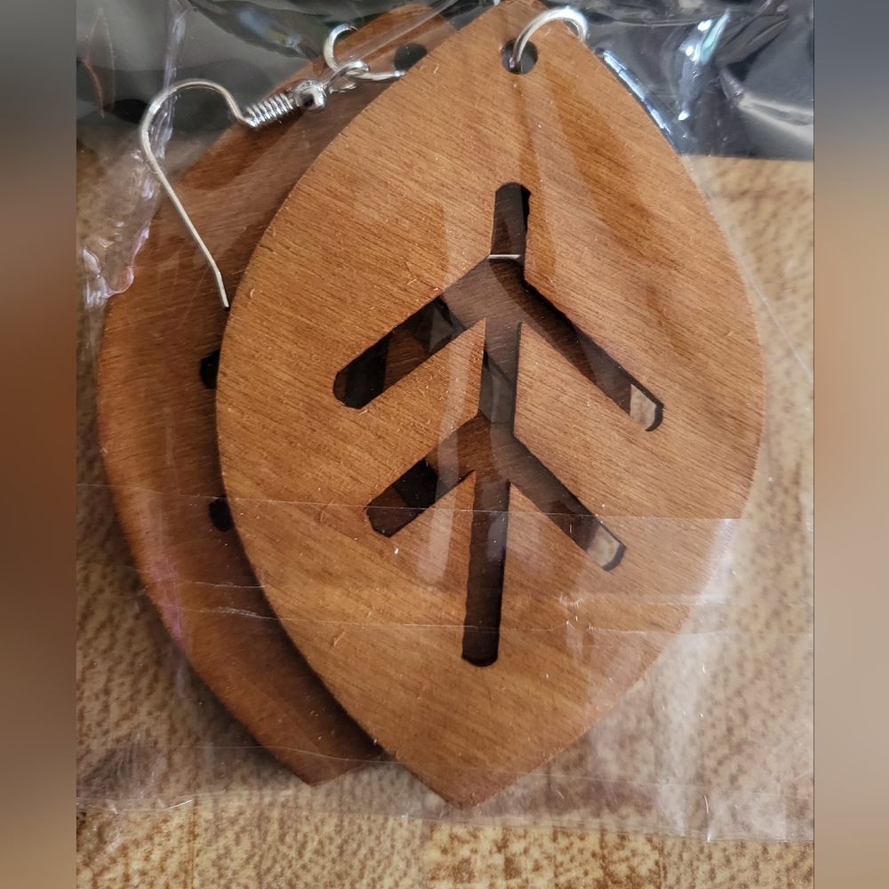 Set 3/$21 Wooden BOHO Bohemian Cutout Lightweight Earrings